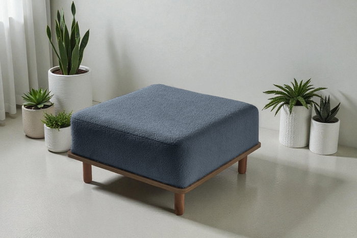 Atelier Del Sofa Puff Texturizado Coco Azul Atelier Del Sofa Puff Texturizado Coco Azul